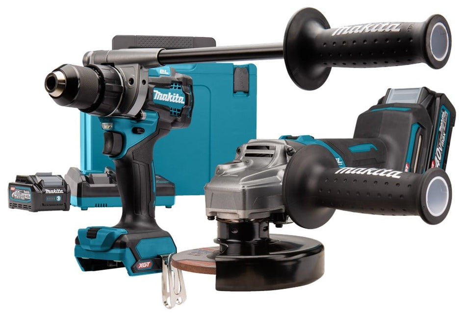 Makita DK0124G201 40 V Max Combiset boren, schroeven en slijpen