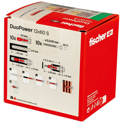 Fischer Duopower 12x60 S met zeskantschroef - 538258