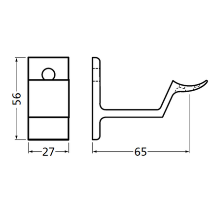 Hermeta Leuninghouder Opschroevend Mat Zwart - 3540-18