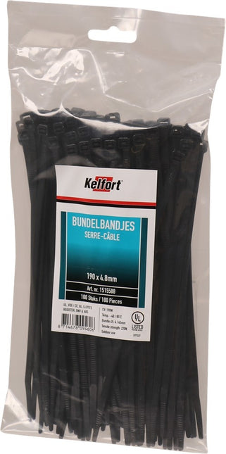 Kelfort Bundelbandjes 190mmx4,8 T30L Zwart - 1515588