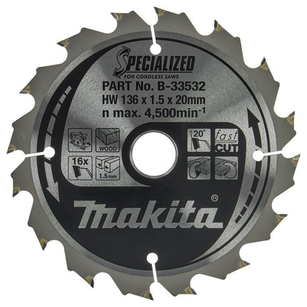 Makita Zaagb Hout 136X20X1,5 16T 20G - B-33532