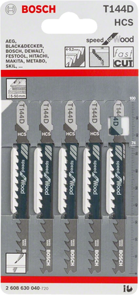 Bosch Decoupeerzaagblad T144D Speed Wood 5x - 2608630040