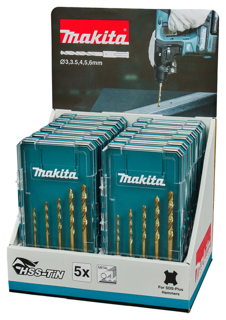 Makita SDS-Plus Metaalboorset HSS-TiN 5-Delig - E-15132-12