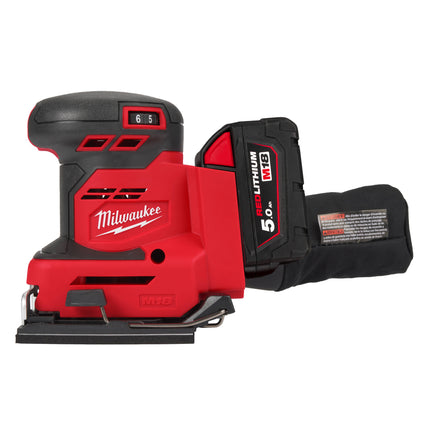 Milwaukee M18 BQSS-502B 1/4" Vlakschuurmachine - 2x5Ah 18V