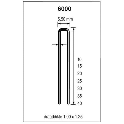 Dutack Niet 6000 serie 25mm CNK 5mille in doos