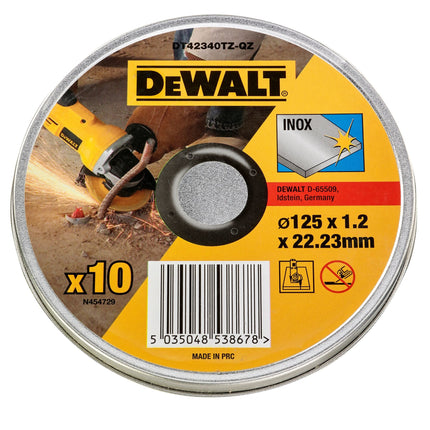 DeWalt Doorslijpschijf INOX 125x1x22,2mm 10st in blik - DT42340TZ-QZ