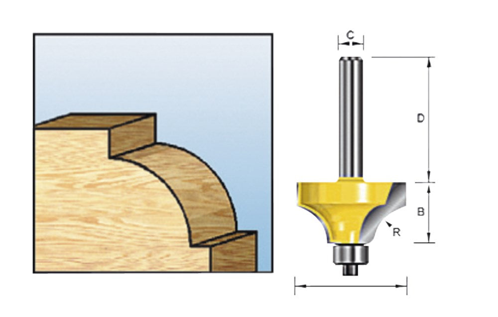 Makita Kwartrondfrees Met Kogellager R12,7 S8 - D-11368