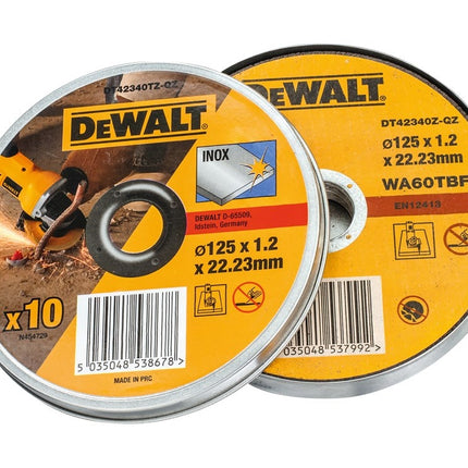 DeWalt Doorslijpschijf INOX 125x1x22,2mm 10st in blik - DT42340TZ-QZ