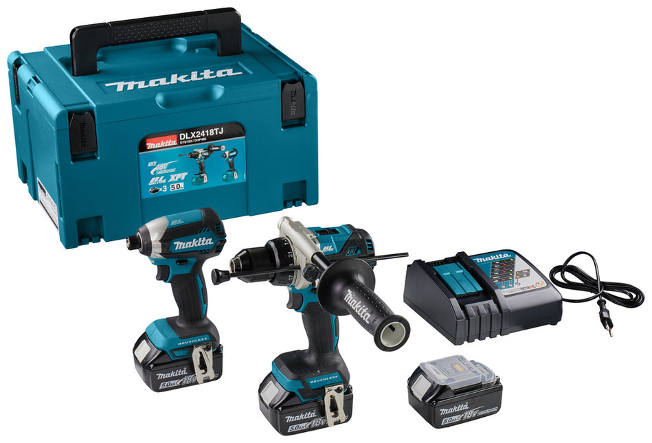 Makita DLX2418TJ 18 V Combiset voor zwaardere (klop)boor- en (slag)schroefklussen