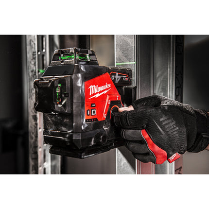 Milwaukee M12™ driedimensionale laser met 3 groene 360° laser cirkels - M12 3PL-0C