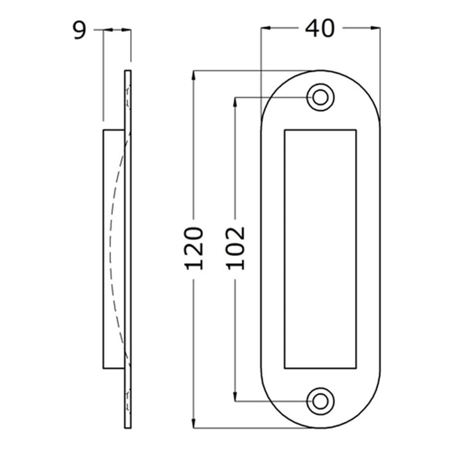 Hermeta Schuifdeurkom 120X40mm Ovaal Zwart - 4560-70