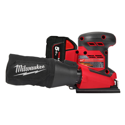 Milwaukee M18 BQSS-502B 1/4" Vlakschuurmachine - 2x5Ah 18V