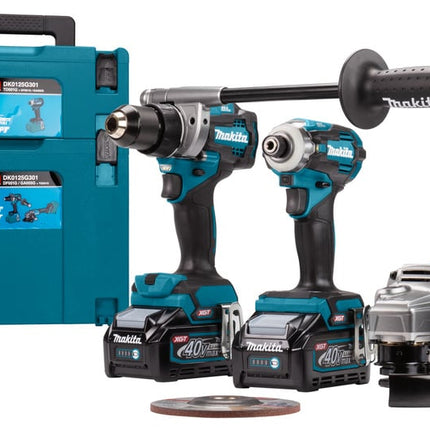 Makita DK0125G301 40V Combiset voor (slag)schroeven, boren en slijpen