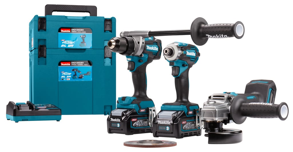 Makita DK0125G301 40V Combiset voor (slag)schroeven, boren en slijpen