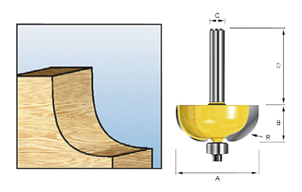 Makita Holprofielfrees Met Kogellager R9,53 S8 - D-11477