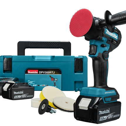 Makita DPV300RTJ 18 V Schuur-/poetsmachine 5,0 Ah accu