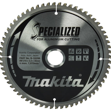 Makita Zaagblad Aluminium 216x30x2,2 64T 5G - B-33299