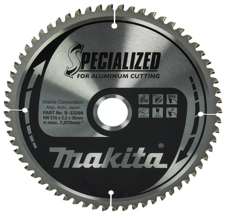 Makita Zaagblad Aluminium 216x30x2,2 64T 5G - B-33299