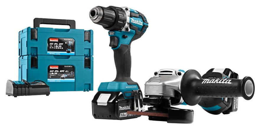 Makita DLX2190TJ1 18V Combiset boren, schroeven en slijpen