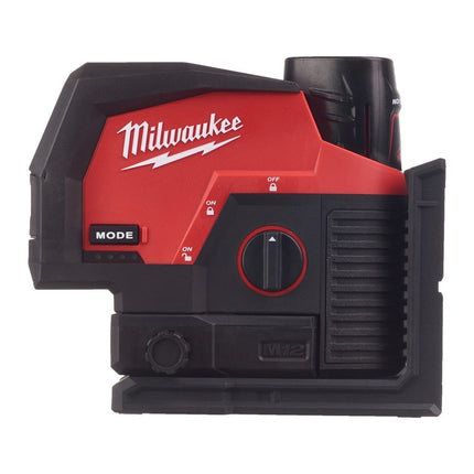 Milwaukee M12 CLLP-301C Groene Kruislijnlaser/Loodlaser - 1x3Ah 12V