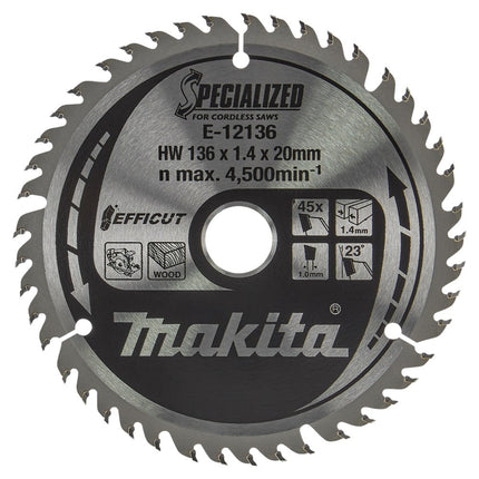 Makita Efficut Zaagb 136x20x1,4 45T - E-12136