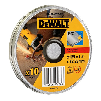 DeWalt Doorslijpschijf INOX 125x1x22,2mm 10st in blik - DT42340TZ-QZ