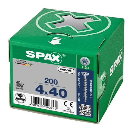 SPAX Spaanplaatschroef WIROX 4x40mm T20 200st - 1191010400403