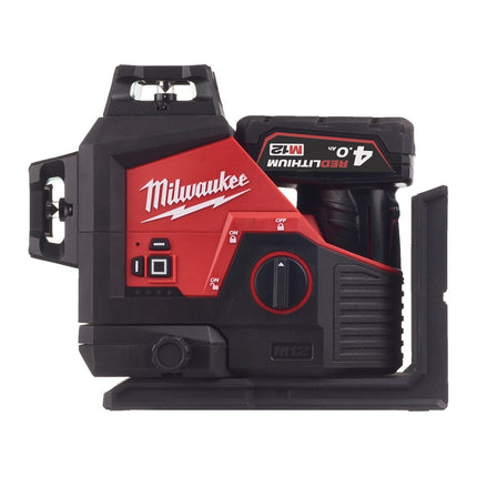 Milwaukee M12 3PL-401C 3D Laser met 3 Groene 360° Laser Cirkels - 1x4Ah 12V