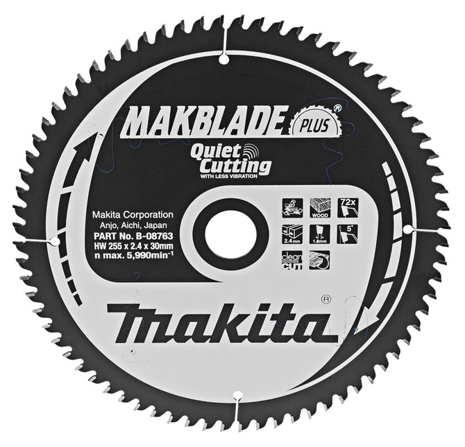 Makita Zaagblad Q+C 255X30X2,4 72T 5G - B-08763