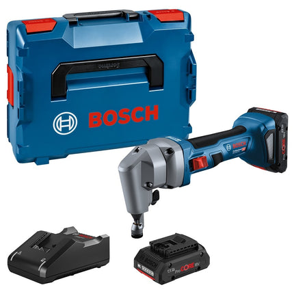 Bosch GNA 18V-16 E Accu knabbelschaar + 2x PC 4,0 Ah L-Boxx - 0601529601