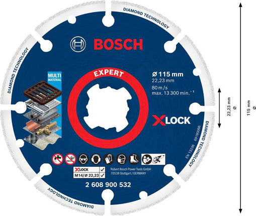 Bosch X-Lock Diamantschijf Metaal 115X22.23mm - 2608900532