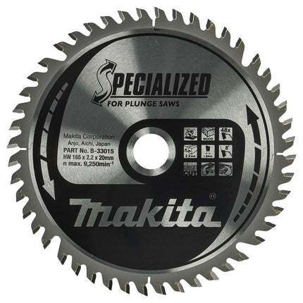 Makita Zaagblad Hout 165x20x2,2mm 48T 8G - B-33015