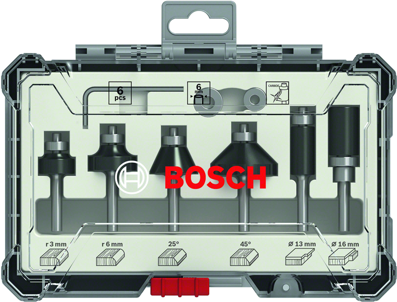 Bosch 6-Delige Kantenfreesset 6mm - 2607017468