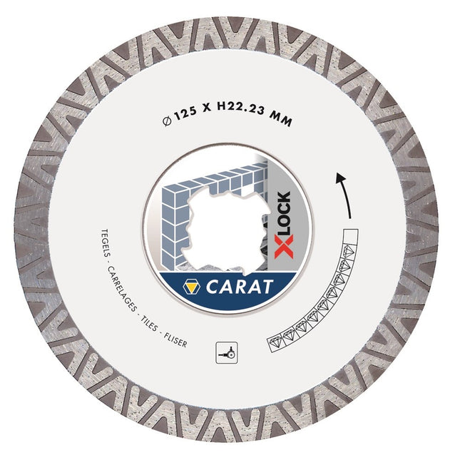 Carat Diamantzaag X-Lock Tegels 125X22,23mm - CTXLOCK125