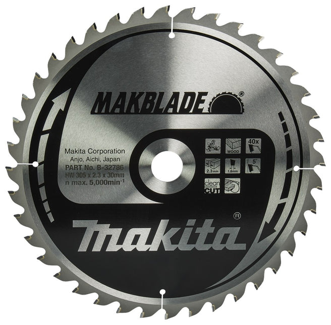 Makita Zaagblad Hout 305X30X2.3 40T 5G - B-32786