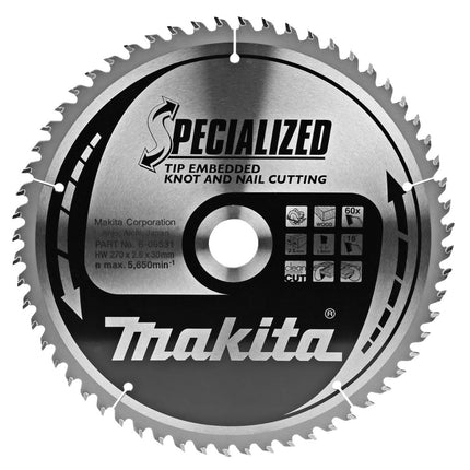 Makita Zaagblad Tipe 270X30X2,6 60T 18G - B-09531