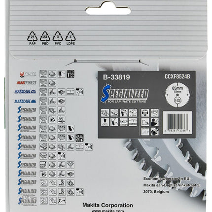 Makita Zaagblad Laminaat 85x15x24T - B-33819