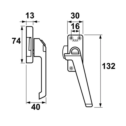 AXA Aluminium Raamsluiting Rechts F2 - 3308-31-92/E