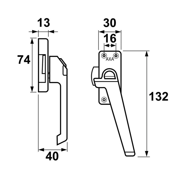 AXA Aluminium Raamsluiting Rechts F2 - 3308-31-92/E