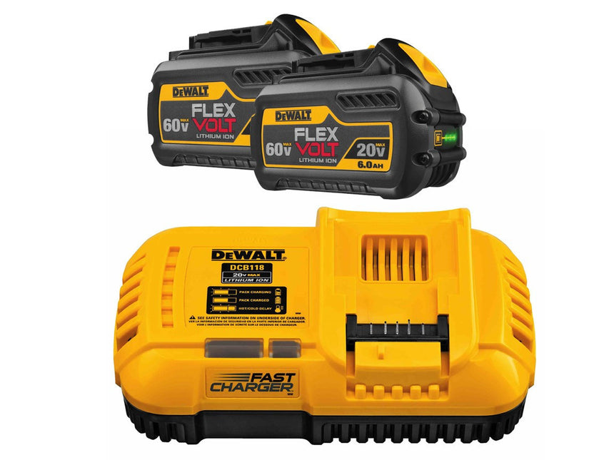 DeWalt DCB118T2-QW Starterspakket 2X Accu 6,0Ah + Snellader