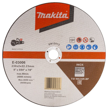 Makita Doorslijpschijf RVS 230X2,0mm 25st. - E-03006-25