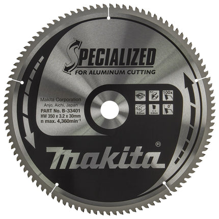 Makita Zaagblad Aluminium 350X30x3,2 100T 0G - B-33401