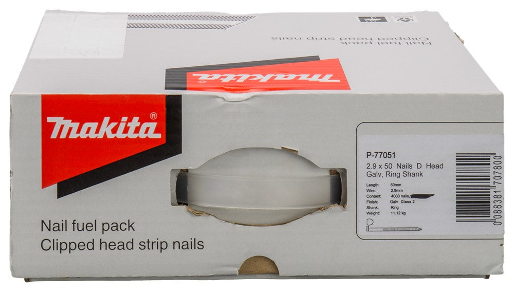 Makita Nagel Hout 2,9x51mm Ring - P-77051