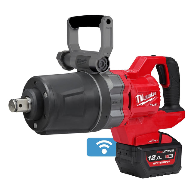 Milwaukee M18 ONEFHIWF1DS-121C ONE-KEY 1" Korte D-Greep Slagmoersleutel met Frictiering 18V