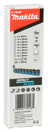 Makita Impact Black Krachtdoppenset 9-delig VK 3/8 " - E-16639