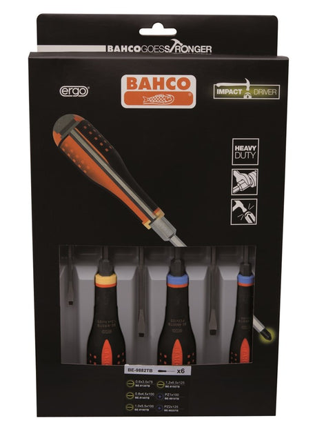 BAHCO Schroevendraaierset Ergo 6-delig through blade - BE-9882TB