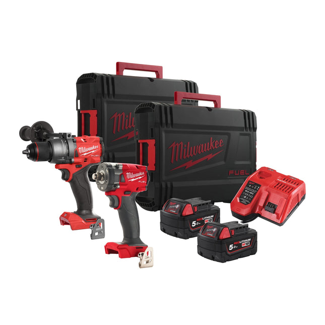 Milwaukee M18 FPP2B3-502X Powerpack met M18 FPD3 en M18 FIW2F12 - 18V - 5.0Ah - in HD Box - 4933492521