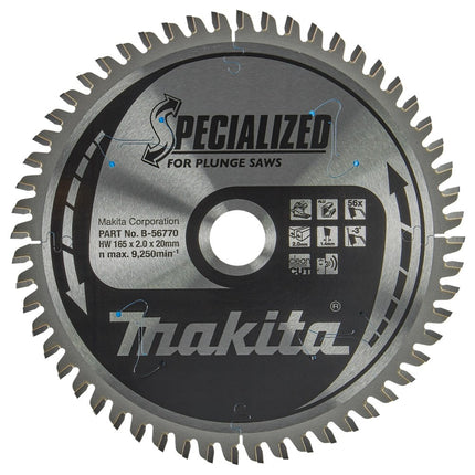 Makita Zaagb Alum 165X20X2 56T - B-56770