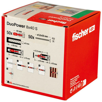 Fischer Duopower 8x40 S met schroef - 535460