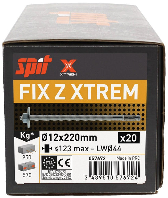 Spit Fix Z Xtrem Segmentanker M12x220 Grote Ring Verzinkt